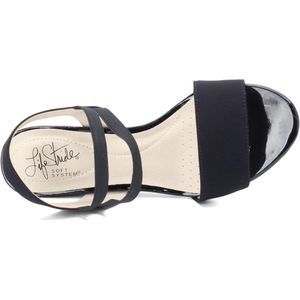 LifeStride Women's Yolo Wedge Sandal, Black, 8.5 M US